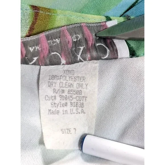 Xoxo Mini Skirt Womens Size 7 Floral Print Y2K Skater Polyester Made In USA - Picture 3 of 12